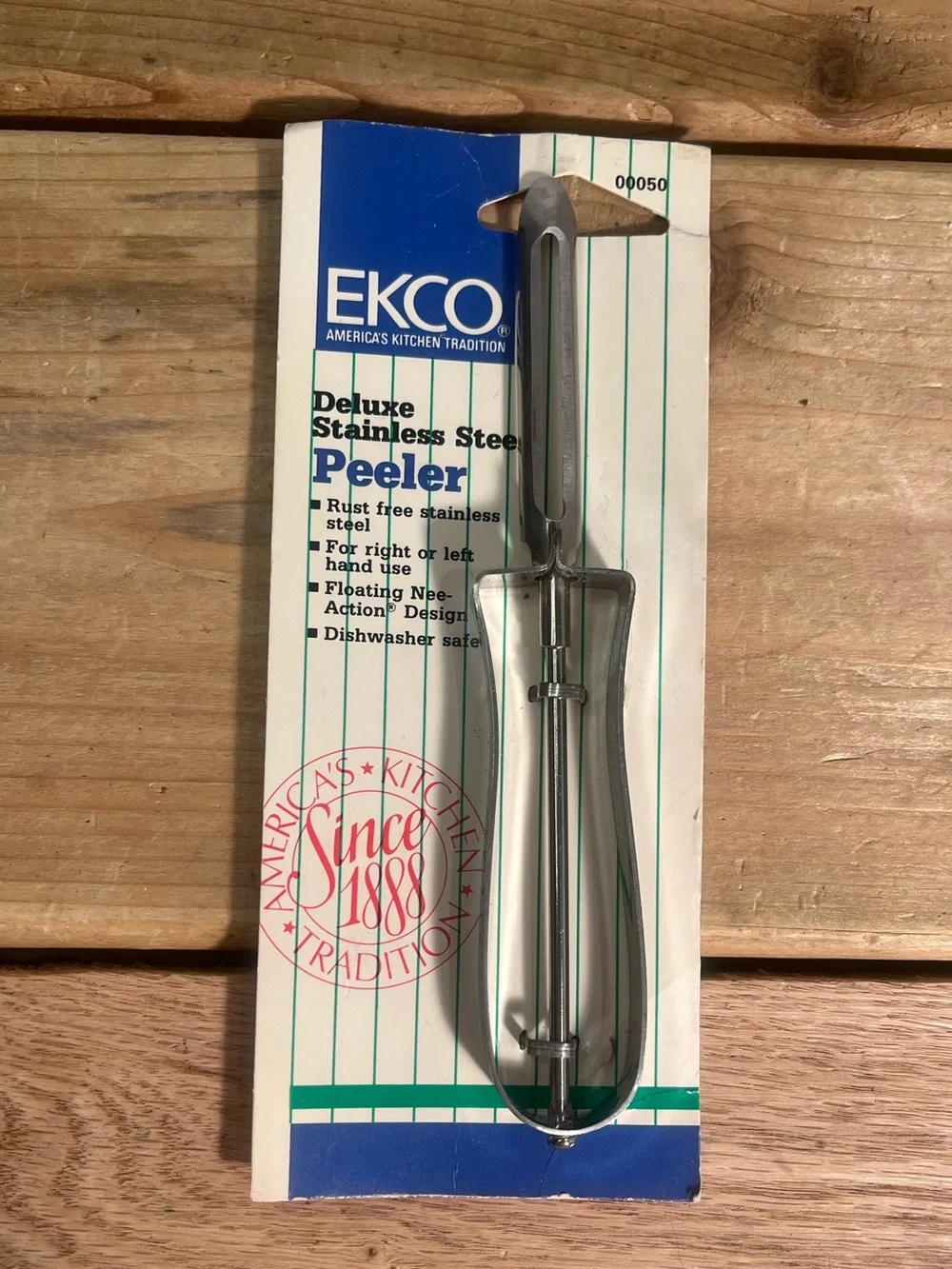 Vtg EKCO stainless Steel Peeler 1986, NOS, Still On Card Excellent Never used